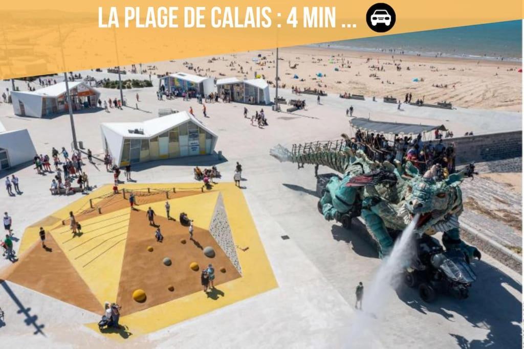 Le Clemenceau Appart-Calais Nord-Balcon-Plage ภายนอก รูปภาพ